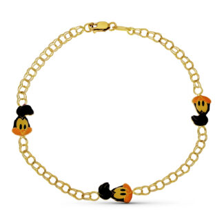 18K PULSERA ORO AMARILLO ESMALTE CORRE CAMINOS, 18CM