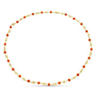 18K GARGANTILLA ORO AMARILLO JAULA CORAL FINO JAPONES 5 MM 50CM