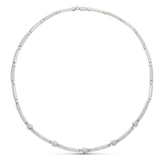 18K GARGANTILLA ORO BLANCO TRAMOS TALLADA