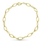 18K GARGANTILLA ORO AMARILLO ESLABON OVAL HUECA 43 CM