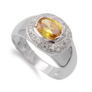 18K SORTIJA ORO BLANCO TOPACIO Y CIRCONITAS, ANCHO: 13 MM