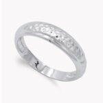 18K SORTIJA ORO BLANCO LISA MARTILLADA, ANCHO: 5 MM