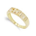 18K SORTIJA ORO AMARILLO TRES PIEDRAS TOPACIO, ANCHO: 4,5 MM