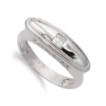 18K SORTIJA ORO BLANCO CON CIRCONITA, ANCHO: 7 MM