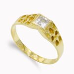 18K SOLITARIO ORO AMARILLO TALLADO TALLA PRINCESA, ANCHO: 5,5 MM