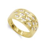 18K SORTIJA ORO AMARILLO MACIZA CON CIRONITAS Y CALADA, ANCHO: 10,5 MM