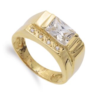 18K SORTIJA ORO AMARILLO CON CIRCONITAS,