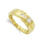 18K SORTIJA ORO AMARILLO MACIZO CON CIRCONITAS, ANCHO: 6 MM