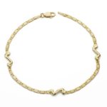 18K PULSERA ORO AMARILLO FINA MOTIVO, 18CM