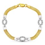 18K PULSERA ORO BICOLOR MAYA OVAL CIRCONITAS