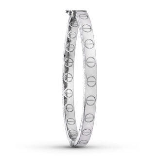 18K PULSERA RIGIDA ORO BLANCO MEDIDA INTERIOR 62X55 MM ANCHO TOTAL 8 MM