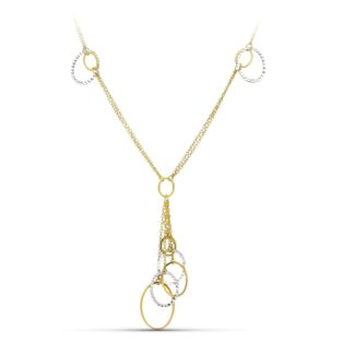 18K GARGANTILLA ORO BICOLOR DOBLE CADENA Y MOTIVOS