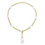 18K GARGANTILLA BICOLOR ESLABONES ANCHO 9 MM LARGO 27,50CM