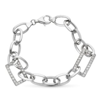 18K PULSERA ORO BLANCO CON CIRCONITA 19CM