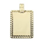 18K PLACA CHAPA ORO AMARILLO FILO TALLADO 26X20 MM