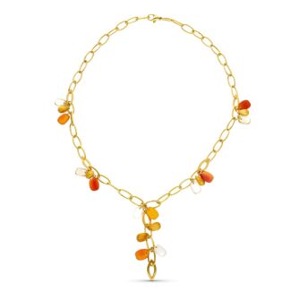 18K GARGANTILLA ORO AMARILLO PIEDRAS COLOR