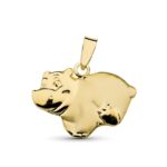 18K COLGANTE ORO AMARILLO HIPOPOTAMO, 19X15 MM