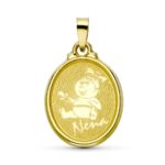 18K COLGANTE ORO AMARILLO LASER OVAL NENA 22X15 MM