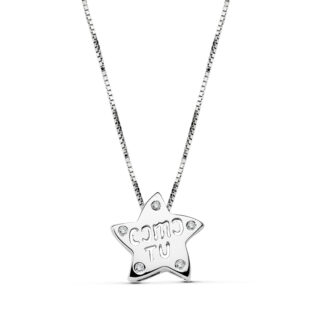 18K COLGANTE COMO TU ORO BLANCO CADENA 44 CM