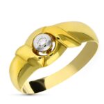 18K SORTIJA ORO BICOLOR DIAMANTE TALLA BRILLANTE, 0,05 QTS,