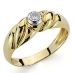 18K SORTIJA ORO AMARILLO DIAMANTE GALLONES 0,10 QTS,