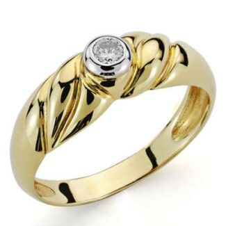 18K SORTIJA ORO AMARILLO DIAMANTE GALLONES 0,10 QTS,