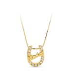 18K GARGANTILLA ORO AMARILLO MADRE HERRADURA CON CIRCONITAS