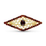 18K BROCHE ORO AMARILLO ROMBO GRANATE 50X21 MM