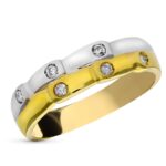 18K SORTIJA ORO BICOLOR DIAMANTES TALLA BRILLANTE 0,020 QTS,