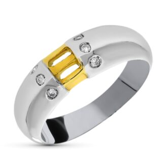 18K SORTIJA ORO BICOLOR DIAMANTE 0,15 QTS,