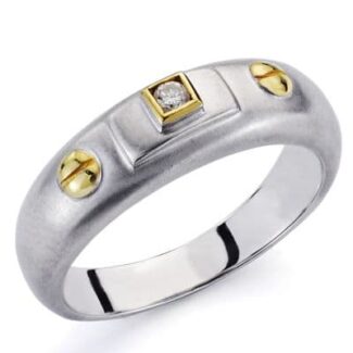 18K SORTIJA ORO BICOLOR DIAMANTE TALLA BRILLANTE 0,030 QTS,