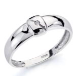 18K SORTIJA ORO BLANCO DIAMANTE TALLA BRILLANTE 0,01 QTS, ANCHO: 5,5 MM