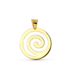 18K COLGANTE ORO AMARILLO REDONDO CORDON CAUCHO 45CM