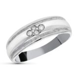 18K SORTIJA ORO BLANCO DIAMANTES TALLA BRILLANTE 0,05 QTS, ANCHO: 6 MM