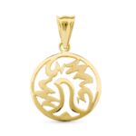 18K COLGANTE ORO AMARILLO MADRE REDONDO MATE Y BRILLO