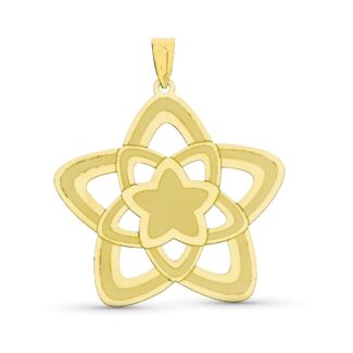 18K COLGANTE ORO AMARILLO ESTRELLA LASER, 32X31 MM