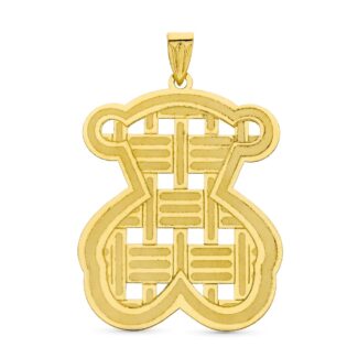 18K COLGANTE ORO AMARILLO LASER OSO, 32X24 MM