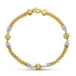 18K PULSERA ORO BICOLOR BOLA GALLON BICOLOR