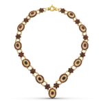 18K GARGANTILLA ORO AMARILLO GRANATES 42CM