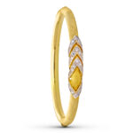 18K PULSERA MEDIA CAÑA ORO BICOLOR CON CIRCONITAS