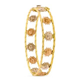 18K PULSERA SOLES TRICOLOR 13 MM