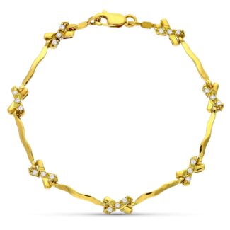 18K PULSERA ORO AMARILLO Y CIRCONITAS