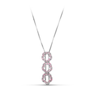 18K GARGANTILLA ORO BLANCO FLOR CIRCONITAS