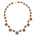18K GARGANTILLA ORO AMARILLO GRANATES ROSETAS Y ROMBOS