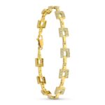 18K PULSERA ORO AMARILLO MOTIVOS CUADRADOS CIRCONITA