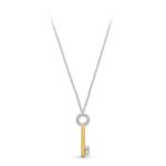 18K GARGANTILLA ORO BICOLOR MOTIVO LLAVE CON CIRCONITAS