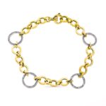 18K PULSERA ORO BICOLOR ANCHO 12 MM LARGO 19CM