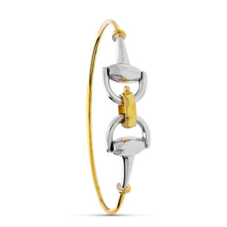 18K PULSERA ORO BICOLOR RIGIDA ESTRIBO