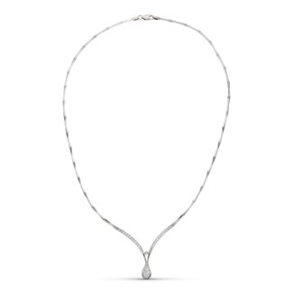 18K GARGANTILLA ORO BLANCO CIRCONITA MOTIVO GOTAS