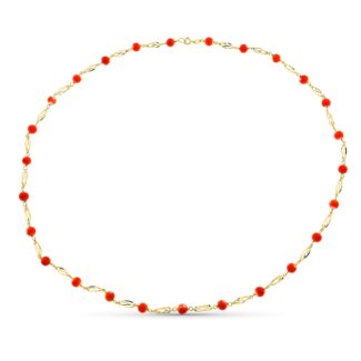 18K GARGANTILLA ORO AMARILLO JAULA CORAL FINO JAPONES 5,5 MM 60CM